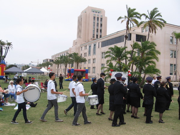 The modest parade ends at the waterfront park, where music, fun and fellowship begin.