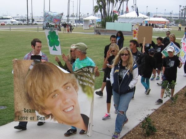 Team Love of Ben at the San Diego Brain Tumor Walk. We walk for you. We walk for love.