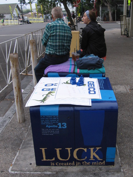 LUCK is created in the mind. A crowd has begun to gather not far from the finish line.