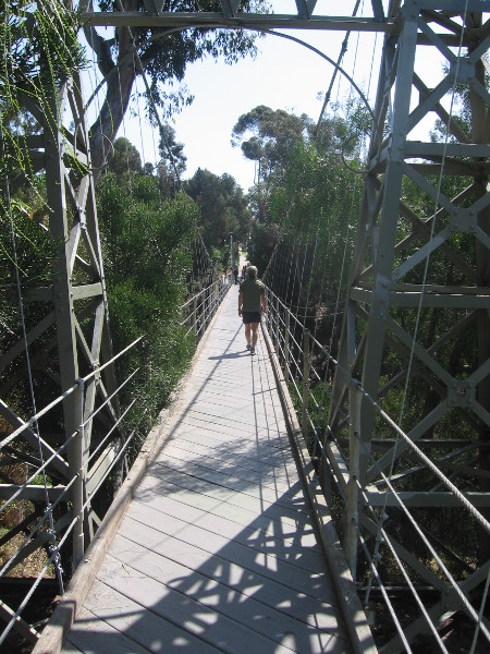 The swaying suspension bridge is a unique, historic structure just north of downtown San Diego.