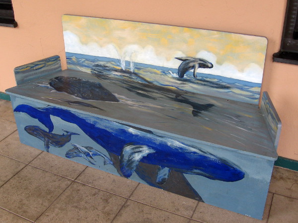 Another super fun whale bench awaits walkers with tired feet.