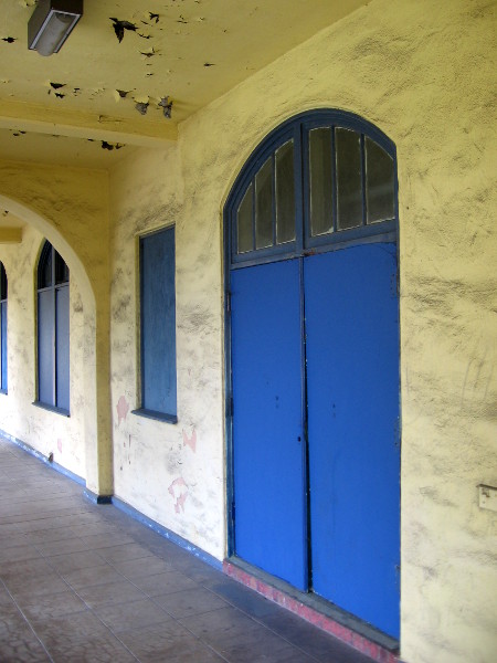 This boldly painted blue door really catches the eye!