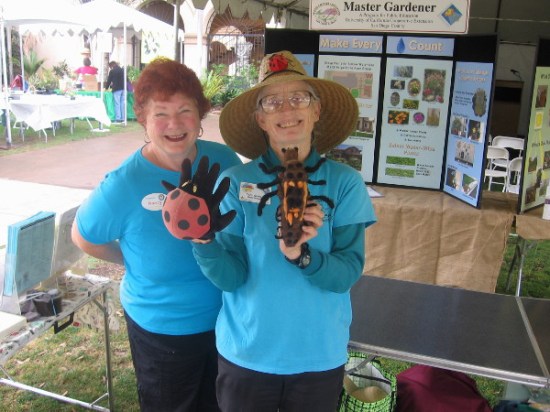 These master gardeners showed me what a ladybird larva looks like! (It's the critter on the right.)