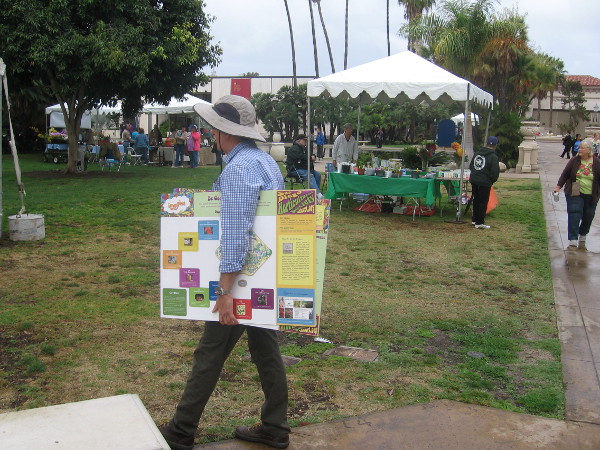 It's still early in the morning, so some exhibitors are still setting up near the reflecting pool.