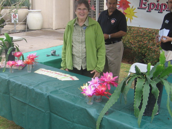 Smiling lady from the San Diego Epiphyllum Society.