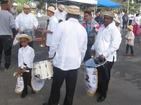 Musicians stand ready for the beginning of the big parade through Balboa Park.