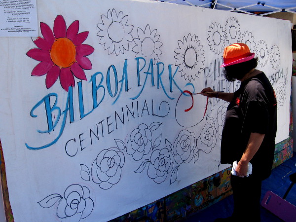 Mural being painted for the Balboa Park Centennial 2015 Philippine American Celebration.