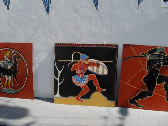 Classic images of Greeks and ancient Greece are sprinkled about the festival.