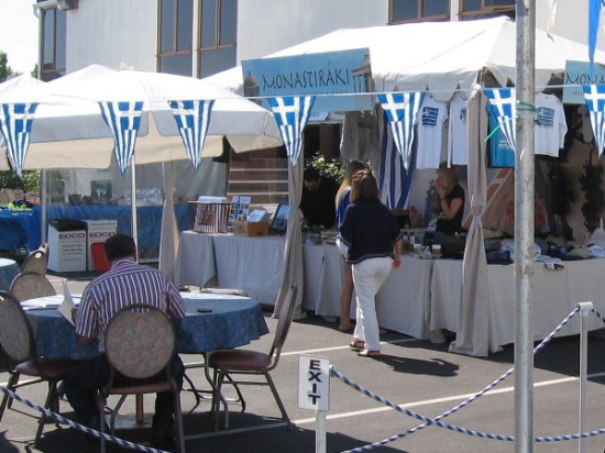 One fun area contains tables, umbrellas and eventually yummy food. Unfortunately, I was much too early!