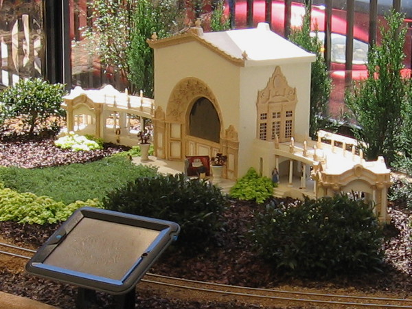 This small replica of the Spreckels Organ Pavilion is part of special exhibit that commemorates Balboa Park's centennial.