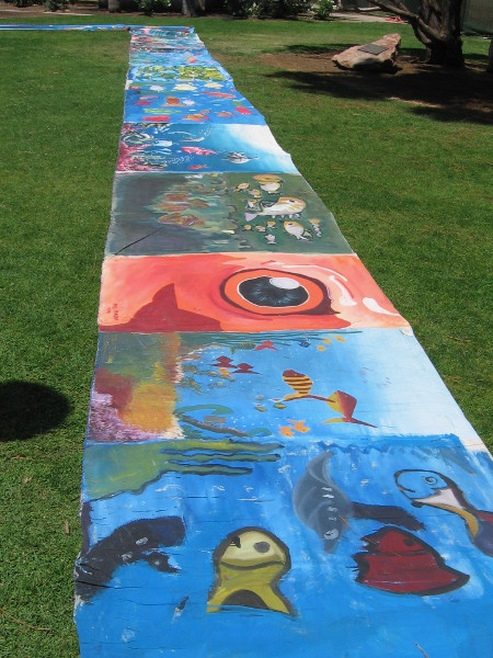 Small segment of the amazing seven kilometer long Fishes of the Ocean painting.