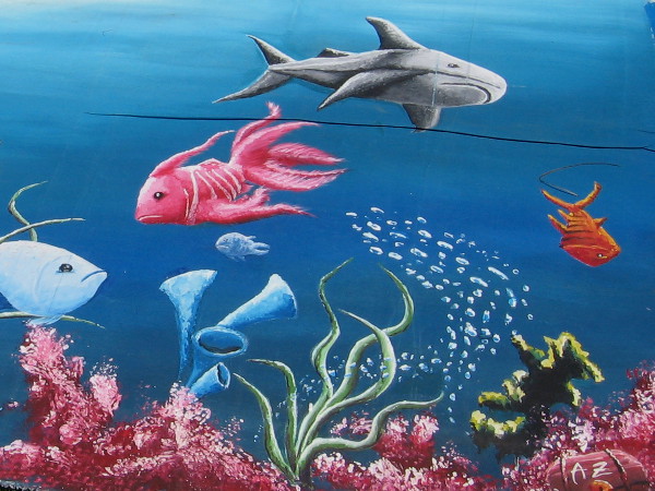 Talented young artists, mostly unknown, contributed to this colorful environmental art.