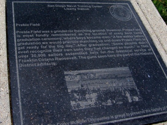 Preble Field was a grinder or marching ground. However, it is most fondly remembered as the location of every boot camp graduation ceremony, where boys became men.