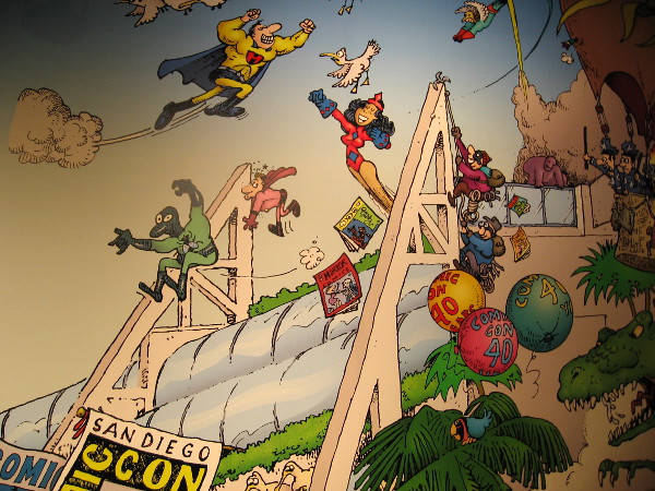 Superheroes are swinging and flying all over the place!