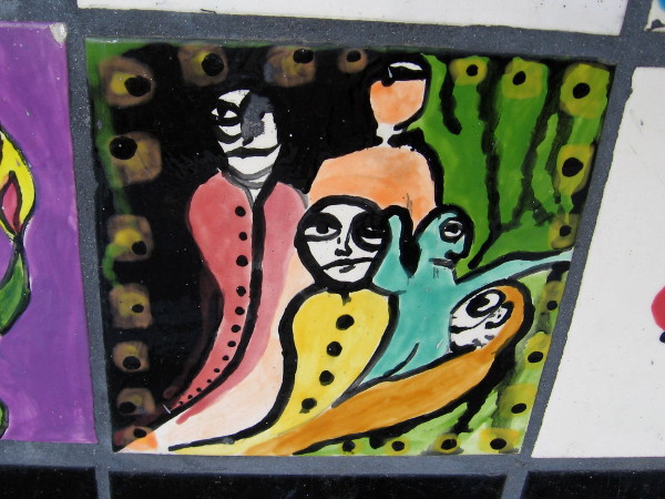 Ghostly figures rise like swirls of color.