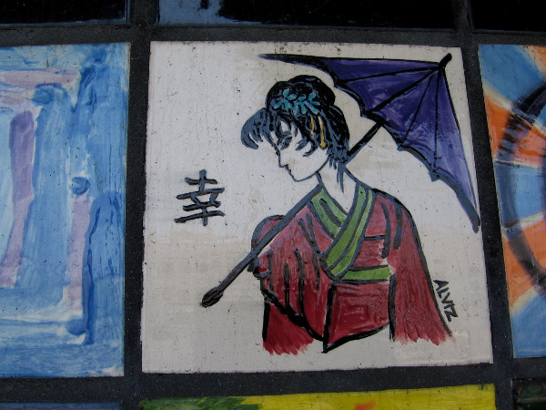 A kimono and umbrella.
