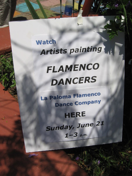 The public was invited to watch local artists painting a performance by the La Paloma Flamenco Dance Company.