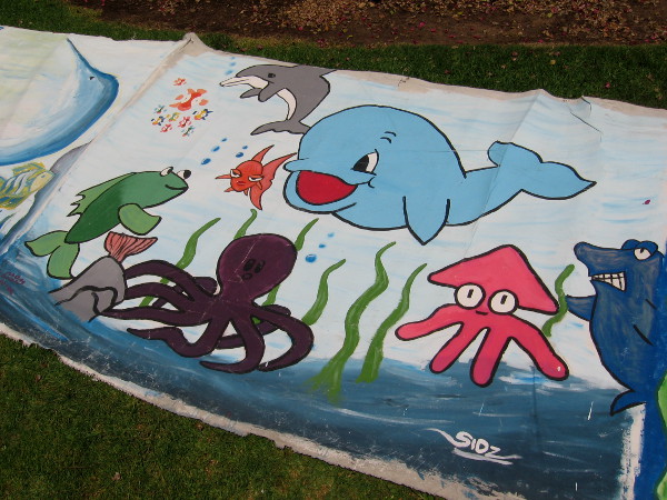 Cartoon ocean creatures prompt smiles in Balboa Park!