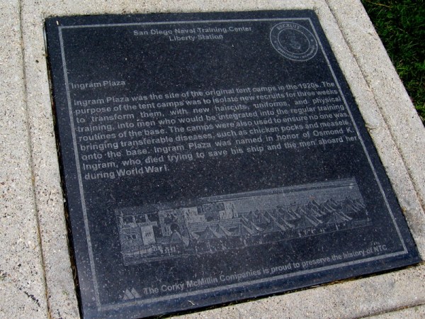 Ingram Plaza was the site of the original tent camps in the 1920s. New recruits were isolated here for three weeks, and given haircuts, uniforms and physical training.