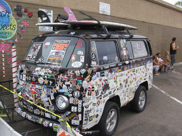 Surfboards on top, cool decals plastered around. Let's walk past the Hodadmobile and check out something amazing...