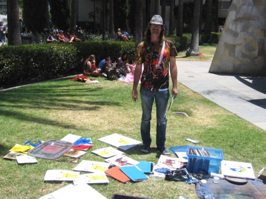 A cool local artist shows his stuff outside 2015 San Diego Comic-Con!