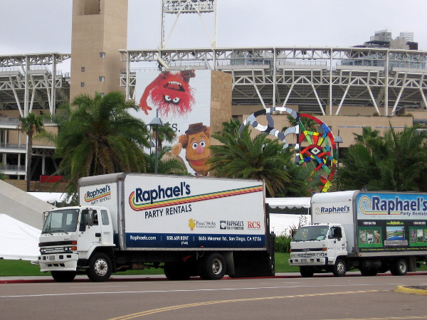 Everywhere around the San Diego Convention Center there's activity. Tents are being sent up to shelter Comic-Con attendees who will wait in long lines.