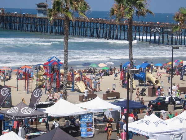 Spectators filled the beach, boardwalk and Oceanside Pier as people enjoyed many cool things to see at Supergirl Pro.