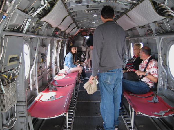 Visitors find out what it's like inside a CH-46 Sea Knight helicopter.