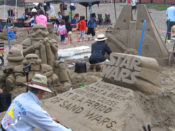 A long time ago at a beach very very close...it is a period of sand wars. Cool Star Wars sand sculpture at the Imperial Beach Sun and Sea Festival!