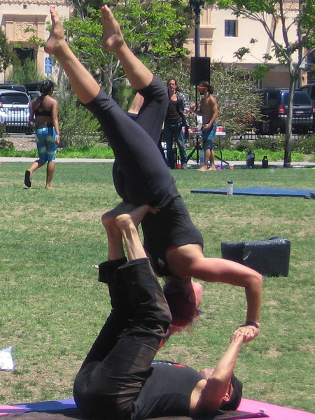 Both beginning and expert acrobats were linking limbs, lifting, swinging and contorting to create different amazing poses.