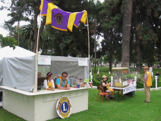 The Lions Club had a stand at Spreckels Park near the center of patriotic Coronado.