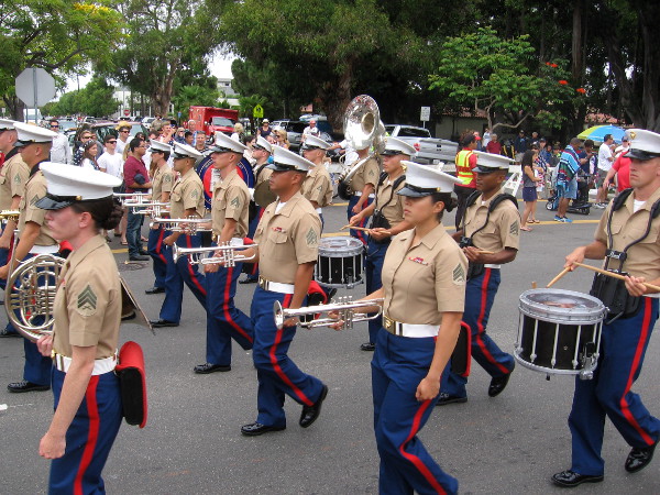 Here comes the Marine Corps band!
