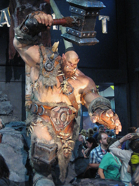 This monstrous orc with a hammer is from the awesome Warcraft exhibit.