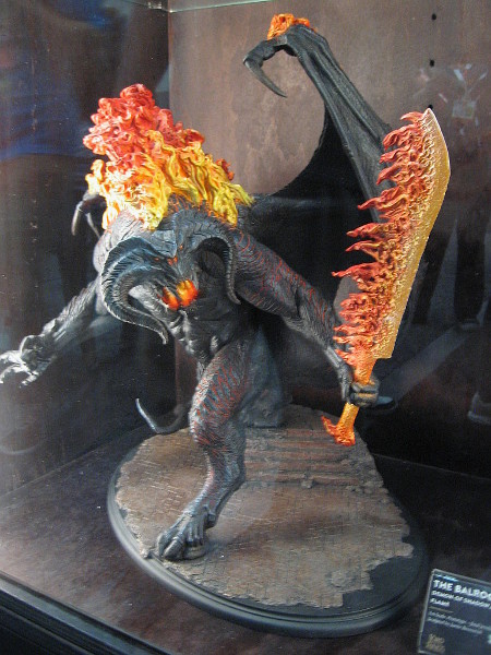 Flaming Balrog figurine from the Lord of the Rings trilogy.