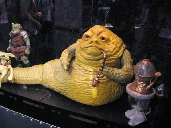 Jabba the Hutt figurine on display at San Diego Comic-Con.