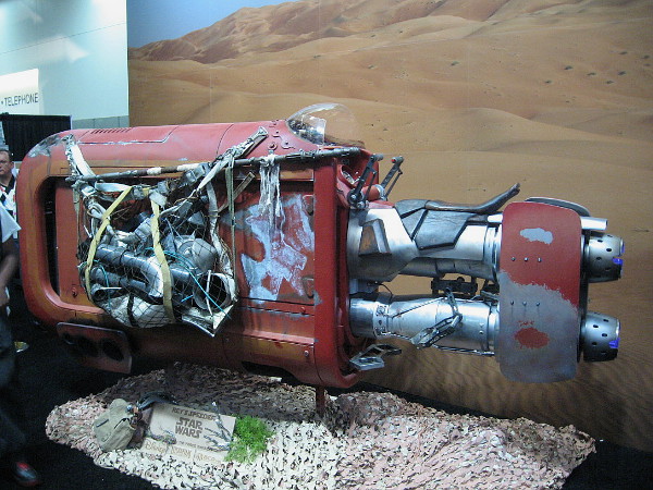 This speeder is used by the character Rey in the upcoming Star Wars film.
