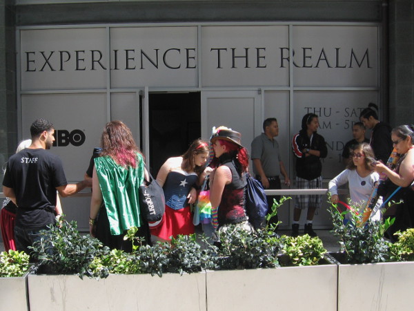 Long lines were all over the place, especially near Petco Park. These people want to Experience the Realm.