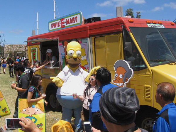 It's Homer Simpson at the Kwik-E-Mart!