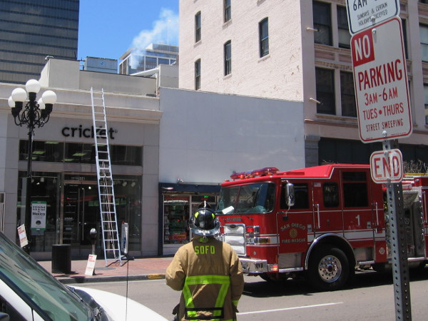 A kitchen grease fire broke out in a restaurant during Comic-Con on the 900 block of Fourth Avenue. Reality intervenes!