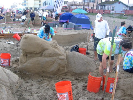 Is that a mud-covered hippopotamus rising from a river? No. Just some imaginative Southern California artwork!