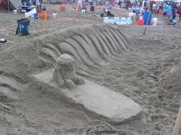 Another team had some Minions, too. This guy is just riding a sand wave on a surfboard. Too bad the sun isn't out.