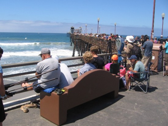 And hundreds are watching from up on the pier, as well.