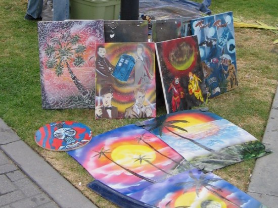 The work of William J. Dorsett displayed near the convention center during 2015 San Diego Comic-Con.