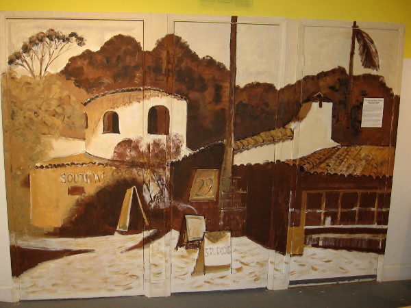 Beautifully painted mural in the small exhibit room pleases the eyes of curious visitors.