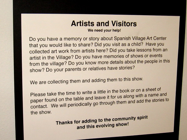 Do you have a memory or story about Spanish Village Art Center Experiences are being collected and added to this show. Thanks for the community spirit!