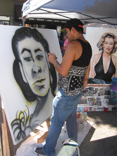 Lots of artwork was being created while the public watched.