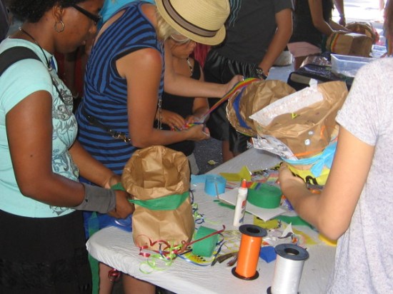 The most crowded tent seemed to belong to the Rad Hatter, where young and old could craft unique paper hats for free.