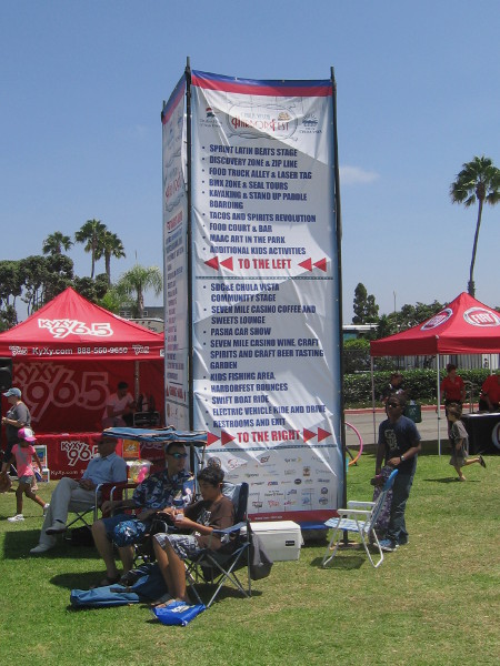 So much was going on at 2015 HarborFest at Chula Vista's Bayside Park, a really big sign was required!