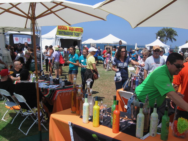 Adults were sampling tacos and spirits in one area of the festival.