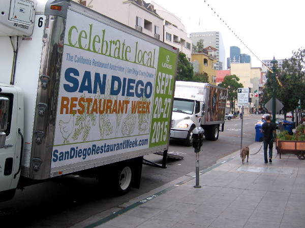 Food delivery truck advertisement promotes San Diego Restaurant Week, September 20-27.